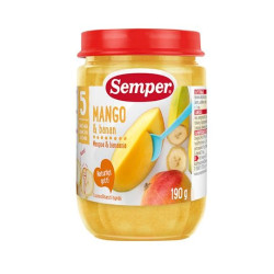 Semper Puree Mango and Banana for Children 5+ Months 6.7 oz (190 g) - 9510