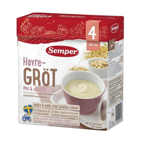 Semper Oatmeal Milk Porridge for Children from 4+ Months 1.06 lb (480 g) - 2913