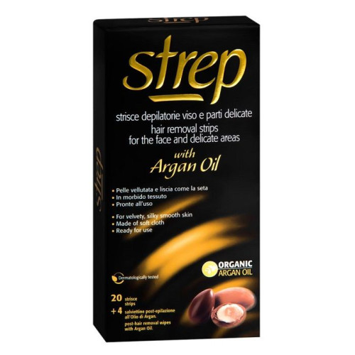 Strep Argan Depilatory Strips for Face and Delicate Areas 20 pcs