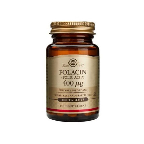 Solgar Folacin Folic Acid Vitamins for Pregnant Women 400 mg 100 Tablets