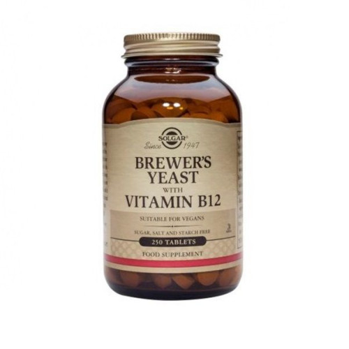 Solgar Brewer's Yeast + Vitamin B12 for Tone and Energy 250 Tablets
