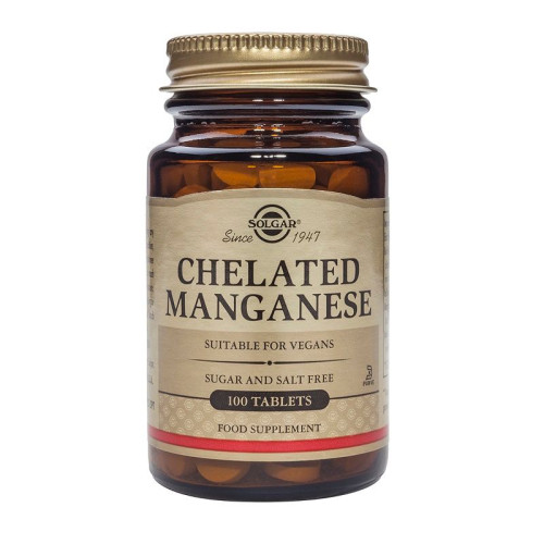 Solgar Chelated Manganese for Healthy Muscles and Bones 8 mg 100 Tablets