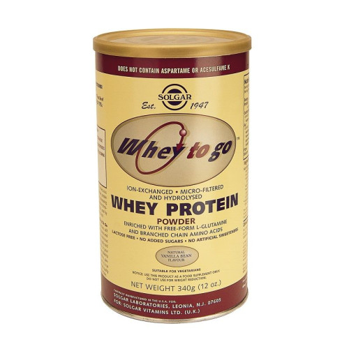 Solgar Whey to Go Whey Protein Vanilla for Muscle Mass 11.99 oz (340 g)