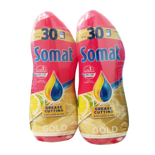 Somat Gold Grease Cutting Lemon and Lime Dishwasher Gel 85.89 fl oz (2540 ml)