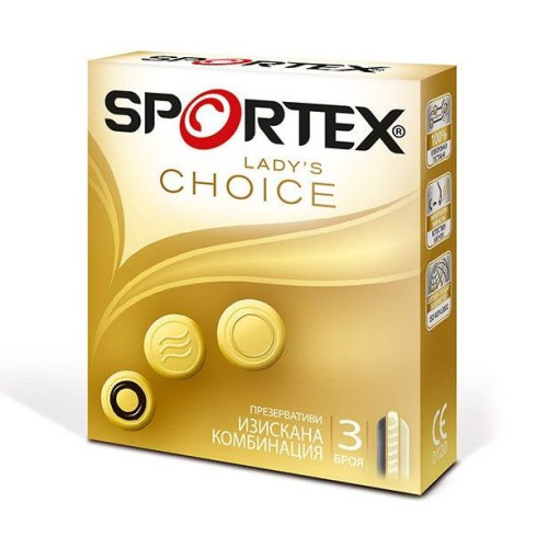 Sportex Lady's Choice Combination of 3 Types of Condoms 3 pcs