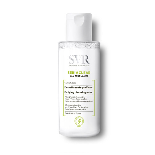 SVR Sebiaclear Cleansing Micellar Water for Oily Skin with Mattifying Effect 2.54 fl oz (75 ml)