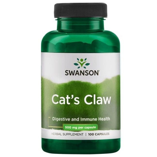 Swanson Cat's Claw 500 mg for a Strong Immune System and Tone 100 Capsules