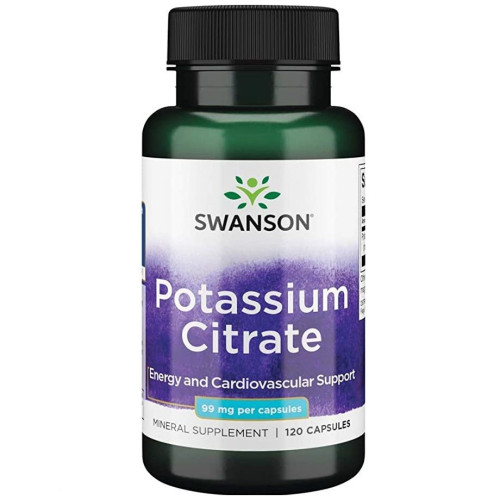 Swanson Potassium Citrate for Energy and Tone 99 mg 120 Capsules