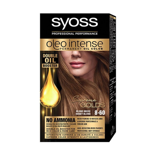 Syoss Oleo Intense Permanent Cream Hair Dye Without Ammonia Color 8-60 Honey Blonde