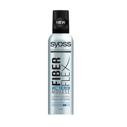 Syoss Fiber Flex Volume Hair Mousse for Volume with Extra Strong Hold 10.14 fl oz (300 ml)