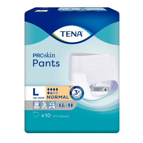 Tena Pants Normal Protective Underwear for Adults with Incontinence Size L 10 pcs