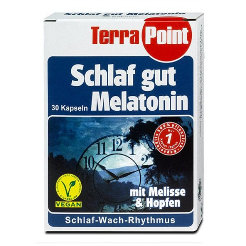 Terra Point Schlaf Gut Melatonin for Healthy and Restful Sleep 30 Vegetable Capsules