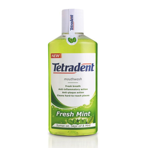 Tetradent Fresh Mint Mouthwash for Long-Lasting Fresh Breath 8.45 fl oz (250 ml)