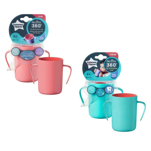 Tommee Tippee Easiflow Non-Spill Transition Cup 360° with Handles for Children 6+ Months 6.76 fl oz (200 ml)
