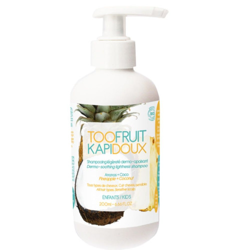 Toofruit Organic Soothing Children's Shampoo for Sensitive Scalp with Coconut and Pineapple 6.76 fl oz (200 ml)