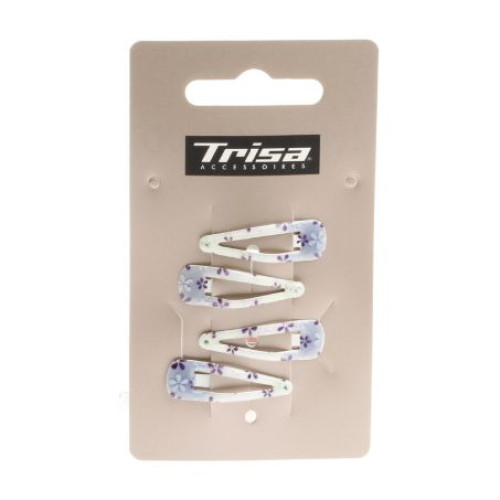 Trisa Tik-tak Hair Clips with Stamped Design 4 pcs