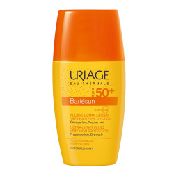 Uriage Barrierderm Sun Protection Fluid with Light Texture for Face SPF 50+ for Sensitive Skin 1.01 fl oz (30 ml)