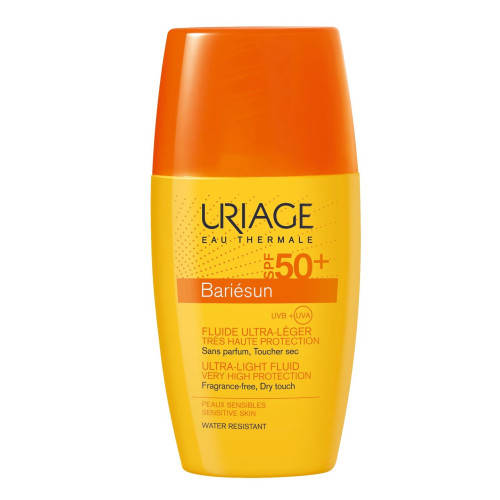 Uriage Barrierderm Sun Protection Fluid with Light Texture for Face SPF 50+ for Sensitive Skin 1.01 fl oz (30 ml)