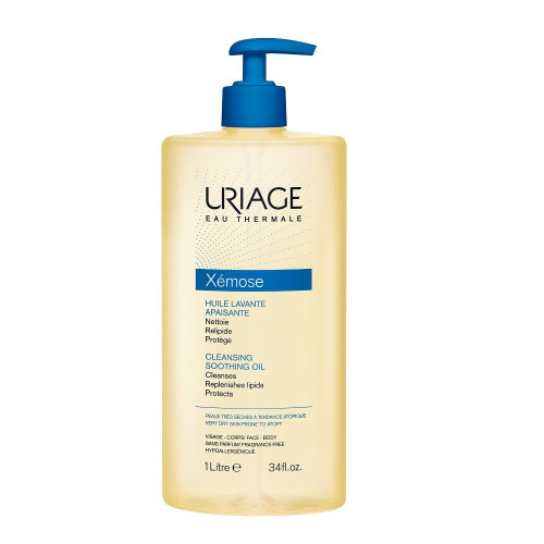 Uriage Exmoz Soothing and Cleansing Shower Oil for Face and Body for Dry and Very Dry Skin 33.81 fl oz (1000 ml)