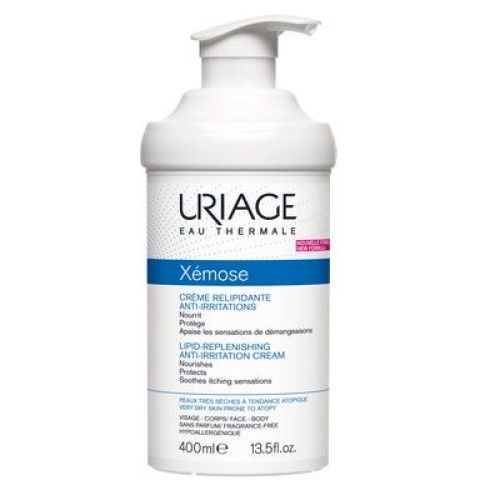 Uriage Exmos Soothing Regenerating Cream for Face and Body for Very Dry and Atopic Skin 13.53 fl oz (400 ml)