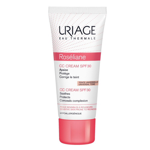 Uriage Roselian Cc Tinted Face Cream for Redness Corrects Skin Tone for Radiance SPF 30 1.35 fl oz (40 ml)
