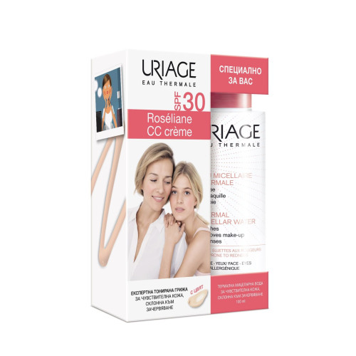 Uriage Roseliane Set Effective Care Against Redness + - Uriage Roseliane Cc + Uriage Micellar Water SPF 30