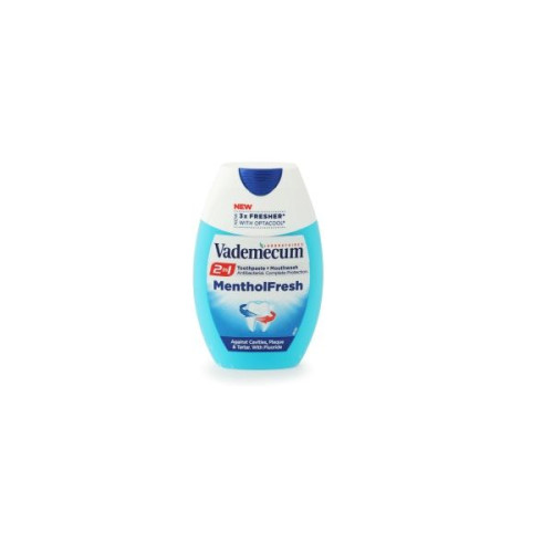 Vademecum Menthol Fresh 2 in 1 Toothpaste and Antibacterial Mouthwash 2.54 fl oz (75 ml)