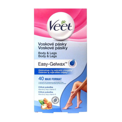 Veet Easy-Gelwax Wax Strips for Legs and Body for Sensitive Skin 40 pcs
