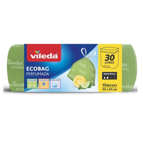 Vileda Garbage Bags Lime 7.9 gal (30 L) 15 pcs