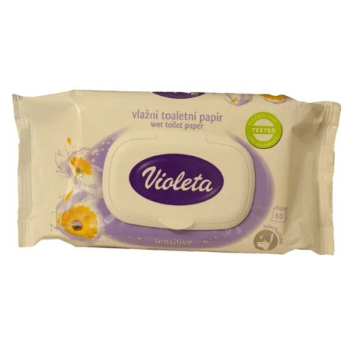 Violeta Wc Sensitive Toilet Wipes for Sensitive Skin with Calendula Extract 60 pcs