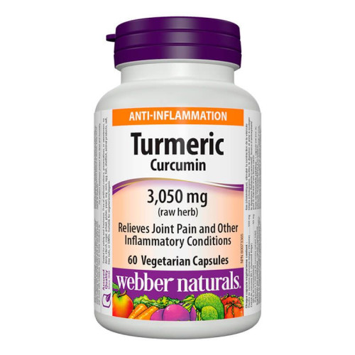Webber Naturals Turmeric Curcumin for Inflammation and Joint Pain 600 mg 60 Capsules