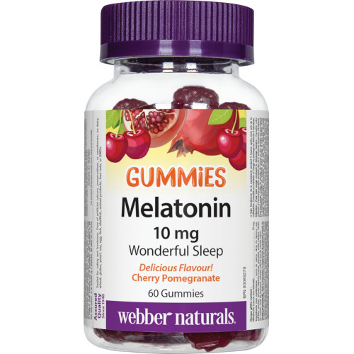 Webber Naturals Melatonin Gummies for Insomnia for Children with Strawberry Flavor 10 mg 60 Gummies