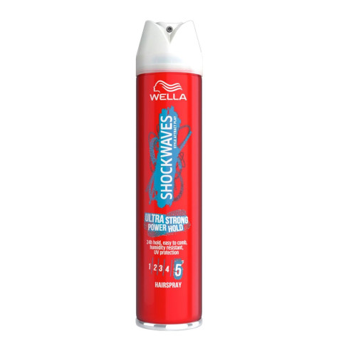 Wella Shockwaves Ultra Strong Power Hold 5 Hair Spray Extra Strong Hold 8.45 fl oz (250 ml)