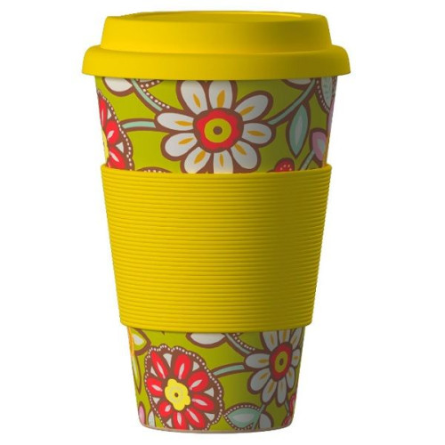 Eco Bamboo Cup Yellow Daisies
