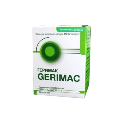 Velev Pharma Gerimak for Lowering Blood Pressure 150 mg 50 Capsules
