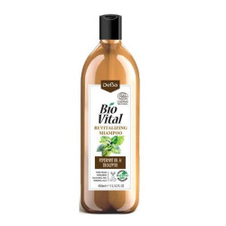 Deva Biovital Natural Revitalizing Shampoo for All Hair Types Mint and Eucalyptus 13.53 fl oz (400 ml)
