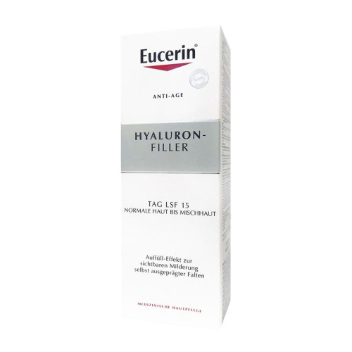 Eucerin Hyaluron Filler Day Cream for Normal and Combination Skin Excellent Makeup Base SPF 15+ 1.69 fl oz (50 ml)