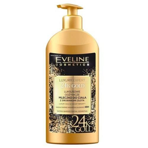 Eveline Luxury Expert 24k Gold Nourishing Body Lotion with Gold Particles 11.83 fl oz (350 ml)