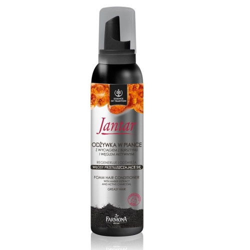 Jantar Farmona Essence of Tradition Black balm-foam for Oily Hair with Amber and Charcoal Extract 6.09 fl oz (180 ml)