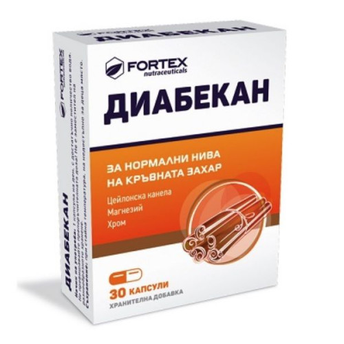 Fortex Diabecan for Diabetes for Normal Blood Sugar 200 mg 30 Capsules