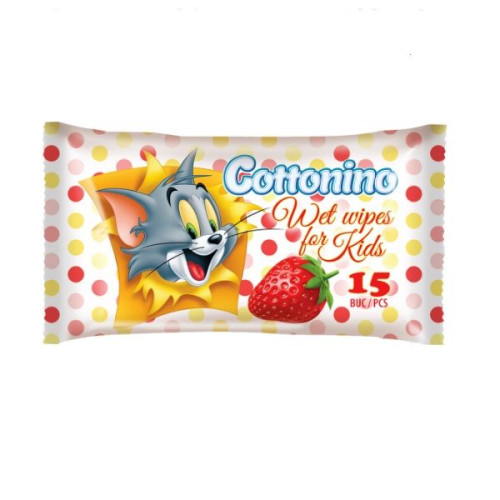 Cottonino Strawberry Strawberry-scented Wet Wipes 15 pcs
