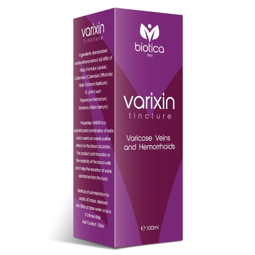 Biotica Varixin Tincture for Varicose Veins and Hemorrhoids Relieving Effect 3.38 fl oz (100 ml)