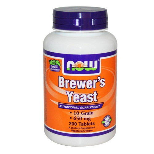 Now Foods Brewer's Yeast for Strong Immunity in Cases of Fatigue and Stress 650 mg 200 Tablets