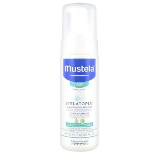 Mustela Stelatopia Soothing Foam for Babies and Children with Atopic Skin Clinically Tested 5.07 fl oz (150 ml)