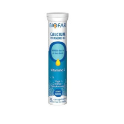 Biofar Calcium and Vitamin D3 for Healthy Bones 20 Effervescent Tablets
