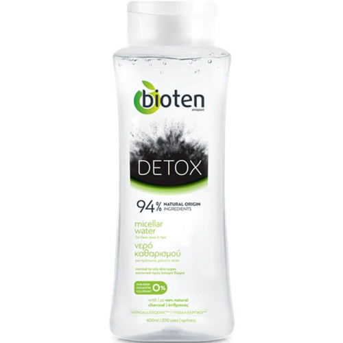 Bioten Detox Detoxifying Micellar Water Enriched with Activated Charcoal for Normal to Oily Skin 13.53 fl oz (400 ml)