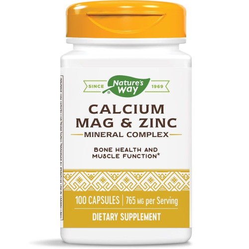 Nature's Way Calcium + Magnesium + Zinc Calcium Magnesium and Zinc Multivitamin 255 mg 100 Capsules