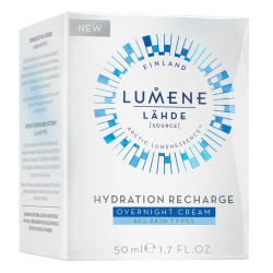 Lumene Lahde Hydration Recharge Overnight Nighttime Repair Cream for All Skin Types 1.69 fl oz (50 ml)