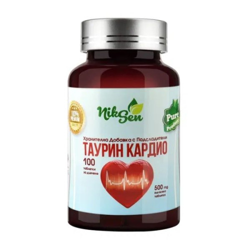 Niksen Taurine Cardio for High Blood Pressure and Cholesterol 500 mg 100 Chewable Tablets