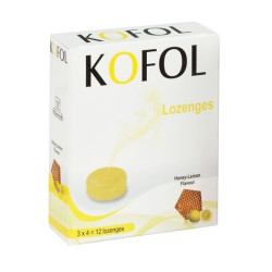 Charak Kofol Lozenges for Sore Throat Cough and Runny Nose with Honey and Lemon 12 pcs